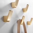GobekUsa Aluminum Towel & Robe Hook Set: Brushed Gold Kitchen Bathroom Hanger Holder
