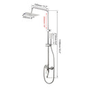GobekUsa 8-inch Chrome Bathroom Rainfall Shower Set with Adjustable Height and Handheld Faucet
