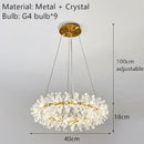 GobekUsa Crystal Chandelier Flower Luxury Round Rings Hang Lamp for Indoor Spaces