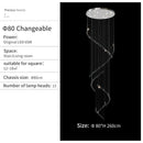 GobekUsa Crystal Chandelier for High Ceilings Living Room - Modern Luxury Spiral Stair Pendant Lamp