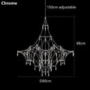 GobekUsa Golden Lustre Crystal Chandelier for Living Dining Bedroom LED Lights