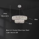 GobekUsa Crystal Pendant Ceiling Lamp LED Luxury Hanging Light