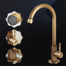 GobekUsa Brass Classic Cold Water Kitchen Faucet, Single Lever Gooseneck Tap, Bronze Brushed Finish