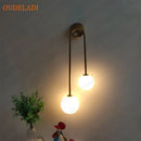 GobekUsa Brass Glass Ball Wall Sconce: LED Bedside Lamp for Bedroom, Hotel, Stair Decoration