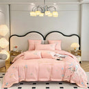 GobekUsa Butterfly Flowers Embroidery Cotton Bedding Set, 4pcs King Queen Size.