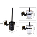 GobekUsa Aluminum Carved Toilet Brush Holder Set