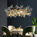 GobekUsa Crystal Flowers Chandelier Gold LED Tree Branch Luxury Chandelier