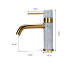 GobekUsa Brushed Gold Bathroom Faucet with Swivel Spout and Marble Accents