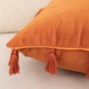 GobekUsa Boho Tassel Fringe Orange Pillow Covers Pack for Home Decor