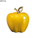 GobekUsa Golden Ceramic Apple Sculpture Desk Decoration Ornaments Crafts Room Decor