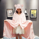 GobekUsa Cozy Cartoon Hooded Cape Blanket for Winter Nap, Office, and Home Office Warmth