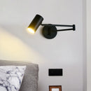 GobekUsa LED Rotatable Wall Lamp Gold Black White Metal Sconce E27 Bulb