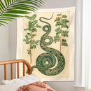 GobekUsa Celestial Snake Tapestry Wall Hanging - Hippie Botanical Dorm Decor