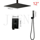 GobekUsa Black Bathroom Shower Faucet Set with Ceiling Mount LED Shower Head Mixer Tap