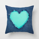 GobekUsa Leaf Feather Cushion Covers Geometric Heart Print Pillowcase Home Decor