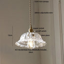 GobekUsa LED Walnut Wood Pendant Light Clear Glass Copper Switch Decor