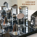 GobekUsa Crystal Glass Chess Set Geometric Design Home Decor Figurines.
