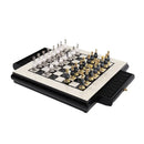GobekUsa Handmade Wooden Chess Set with Zinc Alloy King & Queen - Plaid Design