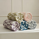 GobekUsa Knitted Checkboard Smile Face Design Fluffy Blanket - Spring Violet Pink Gray Blanket