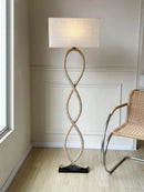 GobekUsa Hemp Rope Fabric Shade LED Floor Lamp for Home Decor