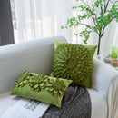 GobekUsa Green Flower Car Sofa Cushion Pillowcase Home Decoration Square Pillow
