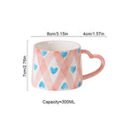 GobekUsa Love Heart Ceramic Mug: Hand-Painted Coffee Cup for Valentine's Day Gift