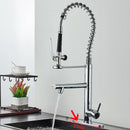 GobekUsa Brushed Nickel Spring Kitchen Faucet Single Handle 360 Rotation Mixer Tap