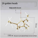 GobekUsa LED Chandelier: Modern Gold Black Ceiling Pendant for Kitchen Dining Living Bedroom