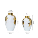 GobekUsa Gold & White Ceramic Vase for Stylish Home Décor and Flower Display