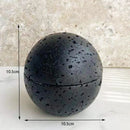 GobekUsa Beige Travertine Sphere Incense Burner - Natural Marble Stone Religious Ornament