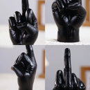 GobekUsa Black Gold Middle Finger Sculpture: Modern Home Decor Figurine & Shelf Accessory