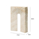 GobekUsa Archway Shape Travertine Sculpture Figurine Statue for Home Decor