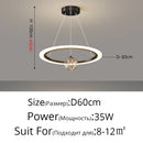 GobekUsa Circle Ring Pendant Chandelier for Living Room Bedroom Restaurant Ceiling Lighting