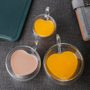 GobekUsa Heart-Shaped Glass Coffee Cup - Double Bottom Glass Mug for Drinks