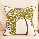 GobekUsa Butterfly Tree Embroidered Cushion Cover for Office Sofa & Home Decoration.