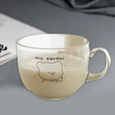 GobekUsa Bear Print Glass Coffee Mug with Handle for Home & Office