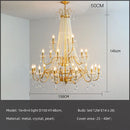 GobekUsa Gold Crystal Pearl Chandelier LED Pendant Lights Luxe Living Room Decor