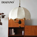 GobekUsa Korean Fabric Pendant Light for Bedroom Study Hotel Chandelier LED Lamp