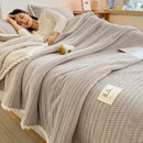 GobekUsa Double Sided Jacquard Milk Velvet Blanket - Winter Warm Sofa Cover