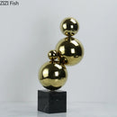 GobekUsa Golden Balls Geometric Metal Sculpture Room Desk Decoration Ornaments