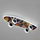 GobekUsa Cartoon Skateboard Ceiling Light for Children's Room