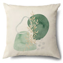 GobekUsa Green Leaves Decorative Pillow Case - Simple Style Cotton Linen Sofa Cushion Cover