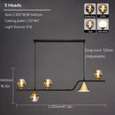 GobekUsa Linear Hanging Lamp Minimalist Chandelier Modern Nordic Dining Table Lantern
