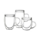 GobekUsa Double Wall Tumbler Set: Beer Whiskey Wine Glasses Tea Mug Coffee Cup with Lid