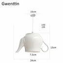 GobekUsa Ceramic LED Pendant Lights: Nordic Teapot Design for Modern Living and Kitchen.