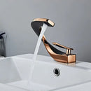 GobekUsa Gold Bathroom Faucet | Deck Mounted Sink Tap | Hot and Cold Basin Mixer