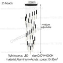 GobekUsa Cylindrical Chandelier: Modern Nordic Indoor Lighting for Living Room, Staircase & Ceiling
