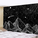 GobekUsa Black & White Stars Mandala Tapestry - Home Decor