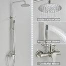 GobekUsa Black Shower Faucet Set with Rainfall Shower Head and Wall Mounted Mixer Tap