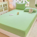 GobekUsa Cotton Jacquard Fitted Sheet Set with 2 Pillowcases, Dustproof & Anti-Slip